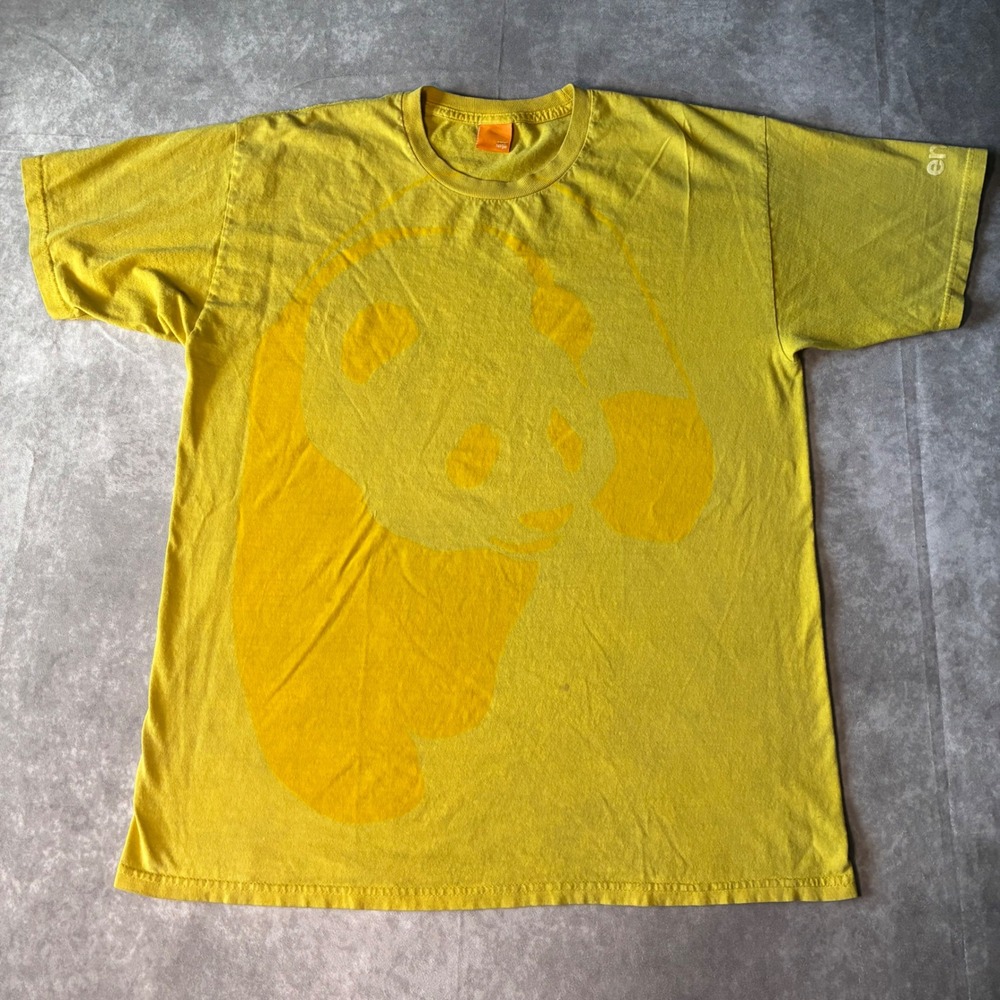 Vintage Enjoi Skateboards RARE yellow Panda Graphic T-Shirt 2000s nostalgia